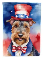 Welsh Terrier Patriotic American House Flag Large Porch Sleeve Pole Decorative