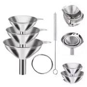 Stainless Steel Kitchen Funnel Set Funnels for Filling Bottles Filter Beer