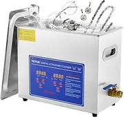 [VEVOR] Ultrasonic Cleaner with Digital Timer & Heater, Professional Ultra Sonic Jewelry Cleaner, Stainless Steel Heated Cleaning Machine for Glasses Watch Rings Small Parts Circuit Board (6L)