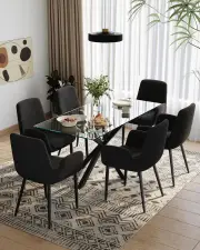 Obsidian Glass Dining Set