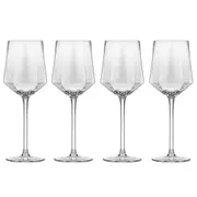4PK Tempa Jaxon Clear Geometric Wine/Alcohol Drinking Glass/Glassware 9x24cm