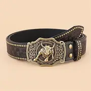 Men's Belt Waist Belt Camel Brown Alloy Durable Western Style Plain Outdoor Daily
