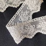 Lace Ribbon，Lace Trim， lace Ribbon 15 Yards Embroidery Lace Ribbons, Flower Pattern Lace Trims Decorative Sewing Trimmings for Garment DIY Crafts(White)