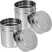 Metal Shaker Bottle Stainless Steel Powder Jar Salt Sugar Pepper Dispenser for Kitchen Refillable Condiment Container