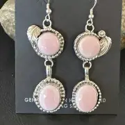 NWT Navajo Sterling Silver Pink Queen Conch Shell Dangle Earrings 17216