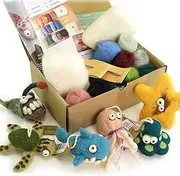 Woolbuddy Needle Felting Kit, Sea Animal Felting Kits for Beginners Adults and Kids, Craft for Adults, DIY, Needle Felting Supplies Included, Wool Roving, Felting Needles, Felting Pad, Instruction