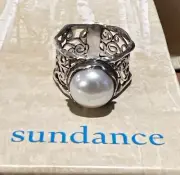 NWT Sundance Catalog Silver “Garden Gate Pearl Ring” Size 7 $168