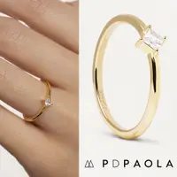 在飛比找蝦皮商城優惠-PD PAOLA 西班牙時尚潮牌 公主切割單鑽戒指 簡約金色