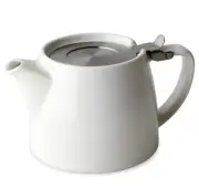 FORLIFE Stump Teapot with SLS Lid and Infuser, 18-Ounce, White