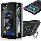 Case for iPhone 11/12/13 Pro Max, Armor with Slide Camera Cover&Ring Kick-Stand