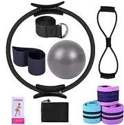 Generisch Pilates Kit, Home Pilates Kit - Pilates Ring Kit | Yoga Bands, Home Equipment, Stretch Belt, Multifunctional Training Accessories for Adults Women