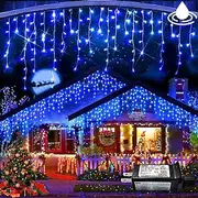 1 Pack Icicle Christmas Lights, 10M 400 LED 8 Modes and Timer With 60 Drops, Icicle Christmas Lights with Timer, Waterproof Connectable Outdoor String Lights f
