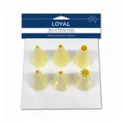 Loyal Piping Icing Nozzle Star and Plain Assorted Tube Set of 6