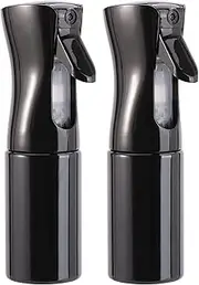 2 Pcs Refillable Hair Spray Bottles-200ml Fine Mist Continuous Water Mist Atomizer for Hairstyling, Plant, Cleaning - Black