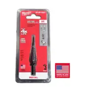 Milwaukee 1/8" - 1/2" #1 Black Oxide Step Drill Bit (13-Steps) 48-89-9201