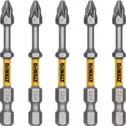 DeWALT PZ2 x 63.5mm MAX IMPACT Pozidriv Power Bits - 5 Pack - DWA2PZ2MI5