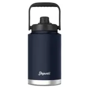 1 Gallon Insulated Water Bottle with Handle and Wide Mouth Water Flask Sweat-...