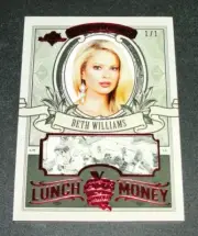 2018 Benchwarmer BETH WILLIAMS Hot For Teacher LUNCH MONEY Red Foil #1/1 PLAYBOY