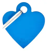 My Family Basic Heart Pet Tag Collar Accessory Blue - 2 Sizes