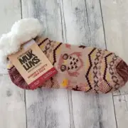 NWT - Muk Luks Women's Owl Shortie Cabin Sock - Size L/XL (8/10)