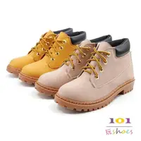 在飛比找momo購物網優惠-【101 玩Shoes】mit.四季經典短靴黃靴(黃色/粉色