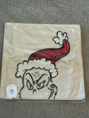 POTTERY BARN KIDS TEEN The Grinch Sequin Pillow Cover Christmas Holiday NEW
