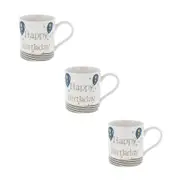 3PK Gibson Gifts Rush Mens Happy Birthday Beer Mug R Drinking Cup w/ Handle