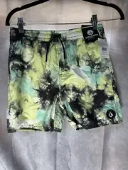 Volcom Big Boys Saturate Drawstring Trunks - Shadow Lime NWT Size M