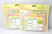 2 Sets Heather Bailey Mini Folders & Labels Paisley Jacobean Floral 3 Sizes