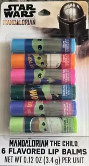 Mandalorian Flavored Lip Balms The Child Baby Yoda Grogu Chapstick 6 Pieces NEW