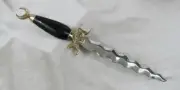 Handmade Carbon Steel Snake Dagger Knife with Sharp Double Edge Blade