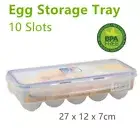 10 Slots Eggs Keeper Trays Storage Box Containers Kitchen Refrigerator Holder