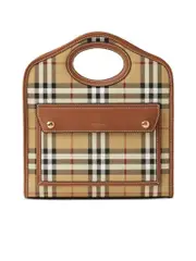 Burberry Check-Patterned Mini Tote Bag