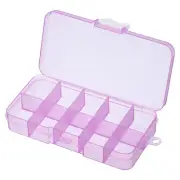 10 Grids Jewelry Organizer Box, 4pcs Clear Plastic Jewelry Boxes Style 2, Pink