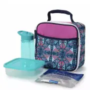 Arctic Zone insulated Lunch Bag/Box Pink/Teal/Geometric Pattern w/icepack