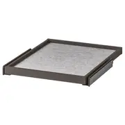 KOMPLEMENT pull-out tray with drawer mat, dark grey/light grey, 50x58 cm