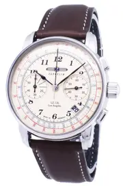 Zeppelin LZ 126 Chronograph Tachymeter Beige Dial 76145 50M Mens Watch