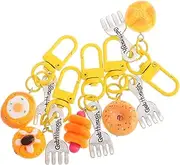 [Ipetboom] Unique Bread Keychain Set 5pcs Mini Food Charms Simulated Dessert Keyring Sturdy Craftsmanship Cute Bag Charm