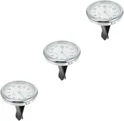 Gatuida 3 Sets Car Luminous Clock Analog Stick on Clock for Vent Thermometer Car Clocks Car Dashboard Time Clock Small Car Clock Night Light Clock Car Vent Clocks Watch Glass White