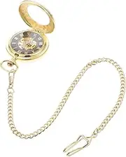 [NIYANGLE] Vintage Steampunk Pocket Watch with Chain Retro Roman Numerals Design present for Father's Day Birthdays and Anniversaries Lightweight and Practical