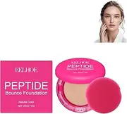 Peptide Bounce Foundation | Anti-Aging Vegan Makeup with Firming Peptides, Medium Buildable Coverage, Blurs Wrinkles & Smooths Skin Texture - Clean Formula for Mature Skin (Natural)
