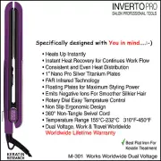 Purple Flat Iron Inverto Nano Silver Pro Titanium 110V / 220V Lifetime Warranty