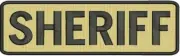 "Sheriff" embroidery patch 3x10 inches hook tan black