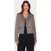 Mushroom Tie Up Boxy Blazer, Mushroom