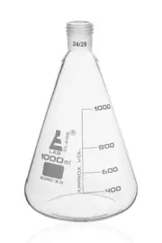 Erlenmeyer Flask with 24/29 Joint, 1000ml - 200ml White Graduations Interchan...