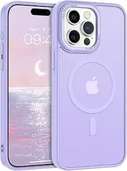 VENINGO iPhone 15 Pro Case, Translucent Matte Back Phone Cover Magnetic Compatible with Magsafe, Shockproof Cute Women Girly Full Body Protective Phone Cases for iPhone 15 Pro 6.1 inch, Purple