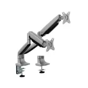 Brateck LDT82-C024E DUAL SCREEN HEAVY-DUTY MECHANICAL SPRING MONITOR ARM For most 17'~35' Monitors, Matte Silver(New)