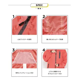 日本KIU 紅色116909 空氣感雨衣/時尚防水風衣 附收納袋(男女適