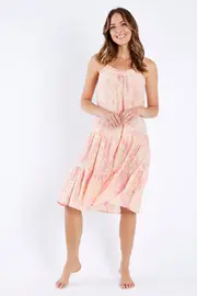 Cotton Silk Hydrangea Tiered Nightie--PAP-21182