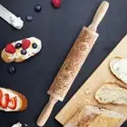 Solid Wood Embossing Rolling Pin Printing Rolling Pin Cookies